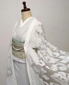 0412【長羽織風ショール】オフホワイト