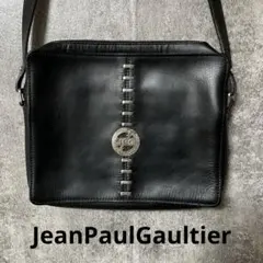 美品 ジャンポール ゴルチエ シルバー金具 ロゴ刻印 レザー ショルダーバッグ