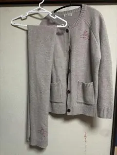 ブラウン 茶色 カーディガン マフラー付き