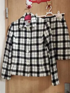 courrèges21 クレージュ21チェック柄スーツ　サイズ38(M)