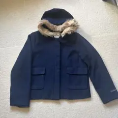 Lindsay フード付きネイビーショートコート