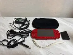 SONY PSP-2000 レッド バッテリー新品 付属品完備 予備カバー付き