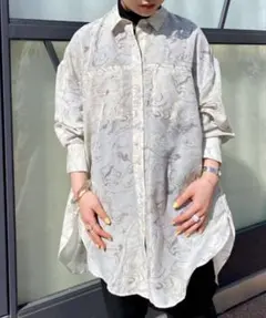 VIS シアービッグシャツ　ライトグリーン