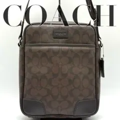 極美品 COACH コーチ ショルダーバッグ レザー シグネチャー ブラウン