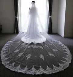 ロングベール ウェディングドレス装飾 結婚式