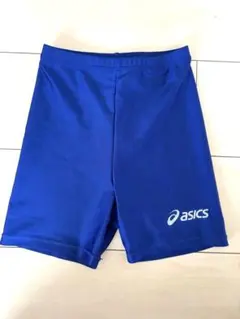 asics 青 ハーフパンツ　インナースパッツ②