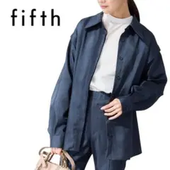 E556 fifth 袖2wayベルト付きシャツジャケット　ネイビー　新品