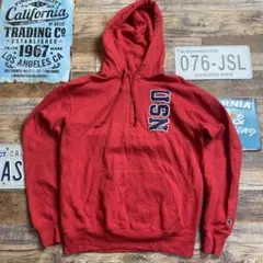Champion ハーフジップ　パーカー　フーディー　USN 古着　M