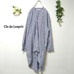 Cle de Lesprit ストライプ柄 長袖 ブラウス フリー