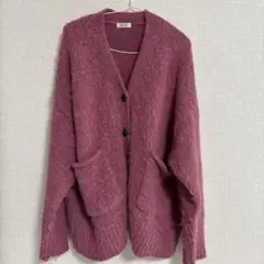 LOWRYS FARM ピンク ニットカーディガン F