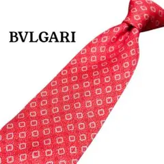 ブルガリ ネクタイ 幾何学模様 シルク