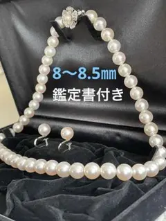 あこや本真珠ネックレス K14WGイヤリングセット美品　鑑別書付き