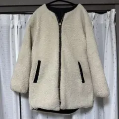 アイボリー ボアジャケット リバーシブル