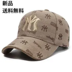 激レア物⭐️新品 総柄ロゴベースボールキャップ 帽子 ベージュ NYCストリートのサムネイル