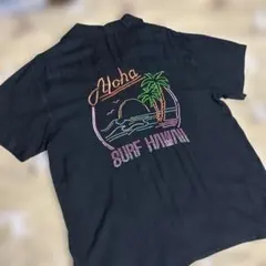 Kahiko・アロハシャツ・ボーリングシャツ・刺繍・椰子の木・ブラック・L相当のサムネイル