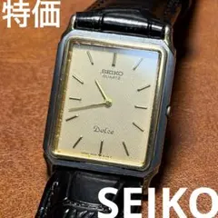 セイコー ドルチェ 8J41 稼働 ゴールド スクエア メンズ 腕時計 ドレス