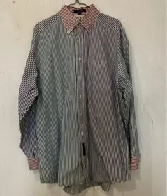 トミーヒルフィガー　クレイジーパターン　ストライプシャツ