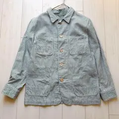 現行✨ 45R スーピマオックスの908 4ポケットシャツ ヒッコリー R刺繍のサムネイル