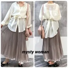 mysty woman　ミスティウーマン　シアー ルーズ チュニック シャツ