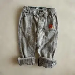 90 ミキハウス　HOT BISCUITS ヘリンボーンパンツ グレー