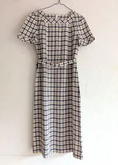 DAKS ウールフレアワンピース チェック柄 半袖 かわいい 日本製 - メルカリ