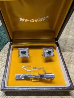シルバー カフスボタン タイバーセット
