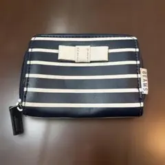 BEAMS ストライプカードケース ネイビー