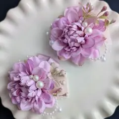 単品・セット選べる　ダリア コサージュ　入学式　入園式　子供　親子　双子　姉妹