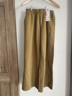 【新品】ユニクロ スウェット ワイドパンツ カーキ S