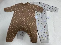 ベビーパジャマ 70cm アイボリーとブラウン