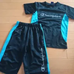 Champion Tシャツ短パンセット 150サイズ 黒/青　セットアップ