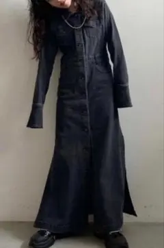 Ameri VINTAGE I LINE DENIM SHIRT DRESS M - メルカリ