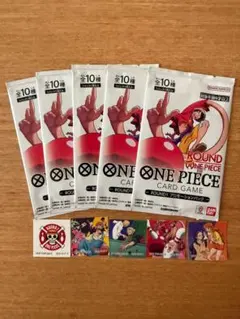 ワンピースカード ラウンドワン 5パックセット ステッカー - メルカリ