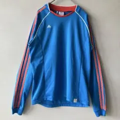 アディダス adidas トレーニングウェア 長袖 ブルー L 吸水速乾