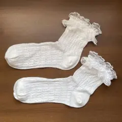 靴下　ソックス　発表会　フォーマル　キッズサイズ　フリル　白