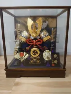 25号着用兜盛上伊達五月人形木製羅玉ブロンズ付属品付き兜|mercari商品