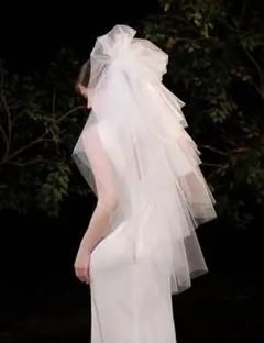 ホワイト多層チュールウェディングベール