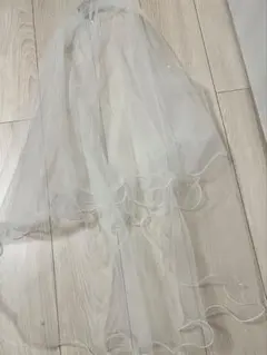 ウェディングベール　パール フリル