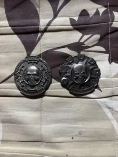スカルデザイン メタルメダル 2個セット