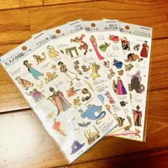 【新品】大人の図鑑シール 4枚セット アラジン プーさん 眠れる森 ヴィランズ