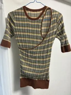 jun mikami ランダムリブ クルー ボーダートップス ジュン ミカミのサムネイル
