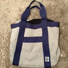 CHUMS チャムス トートバッグ スウェット 巾着付 グレー×ネイビー