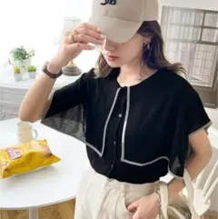 mily bilet　ノースリーブ　シャツブラウス　セーラーノースリーブのサムネイル