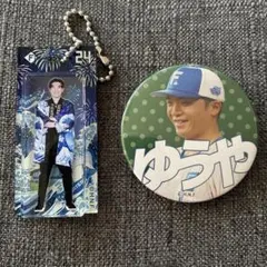 ファイターズ　郡司祐也　缶バッジ　キーホルダー
