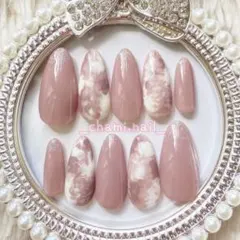 ベージュ ニュアンス マーブル 大人可愛い シンプル ネイルチップ No.22