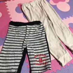 夏用ズボン✨2枚セット　ボーダー　シンプル　ベージュ