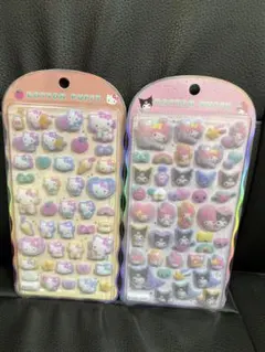 マイメロ＆キティ　コットンパフィシール♡