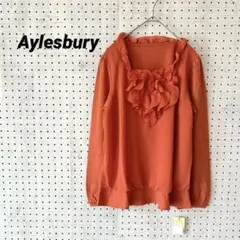 アリスバーリー フリルネック 長袖カットソー（L）オレンジ 新品タグ付きのサムネイル