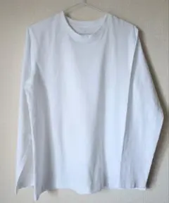 無印良品　天竺編みクルーネック長袖Ｔシャツ　婦人XL　白