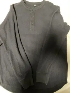 ユニクロ ヘンリーネック 長袖 M ブラック